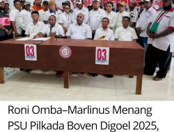 Roni Omba–Marlinus Menang Telak PSU Pilkada Boven Digoel 2025