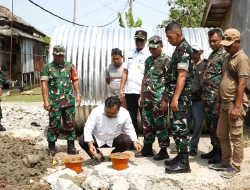 Kasrem 051/Wijayakarta Tinjau Pembangunan Jembatan Merah Putih di Pebayuran