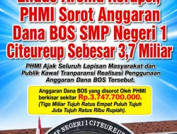 Endus Aroma Korupsi Dana BOS Rp3,7 Miliar, PHMI Desak Audit Menyeluruh SMP Negeri 1 Citeureup